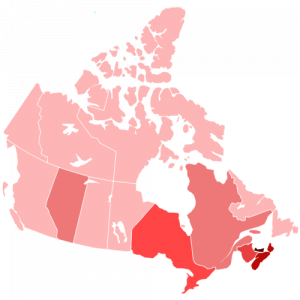 A peine 10% du territoire canadien est habité. Le pays a beau fait 15 fois la France en superficie, sa population n’égale même pas celle de France.